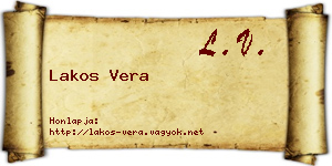 Lakos Vera névjegykártya